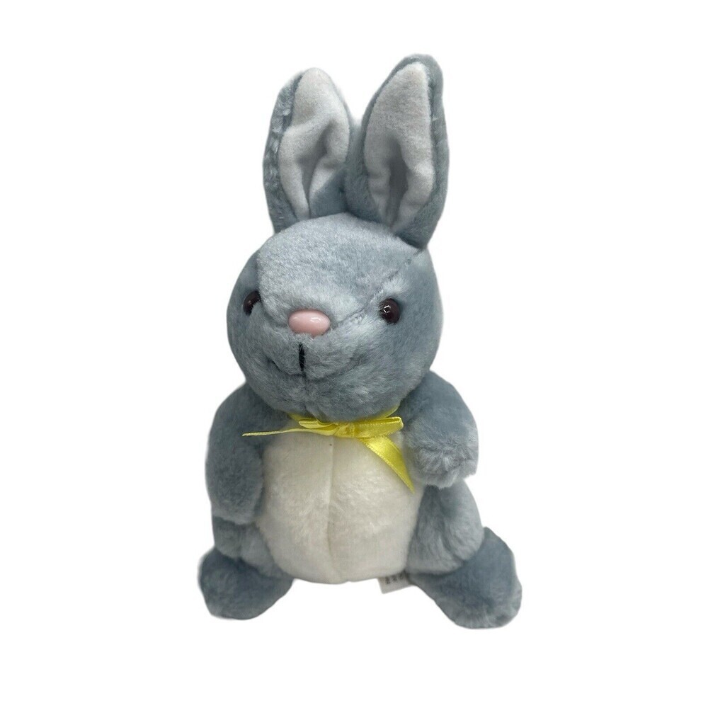 Baby's First Easter Book Bunny Rabbit Gray Plush Stuffed Animal 8”